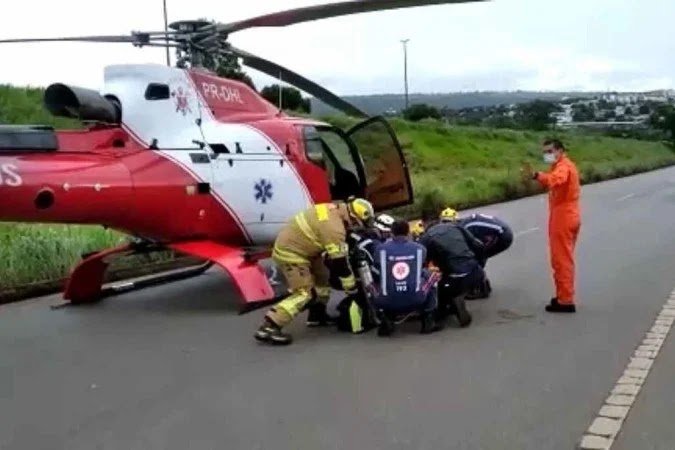 Atropelamento provoca engarrafamento na BR-020 , no sentido Planaltina
