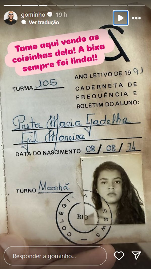 Gominho resgata “relíquia” pessoal de Preta Gil: “Coisinhas dela”